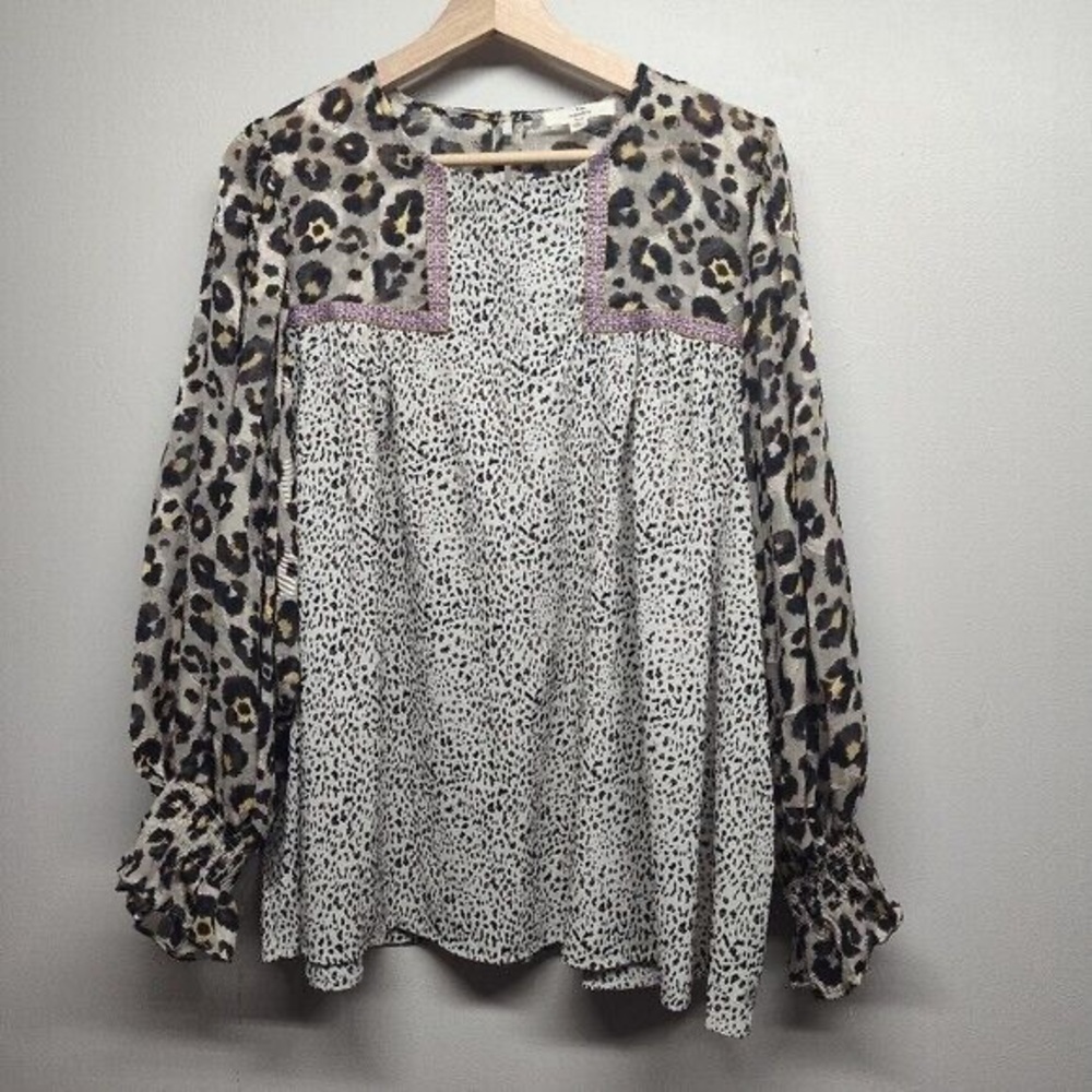 entro flowy leopard print blouse